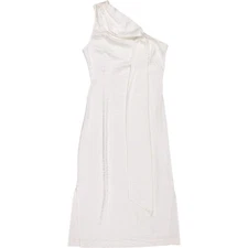 Vivere White Hattie Trellis One-Shoulder Dress