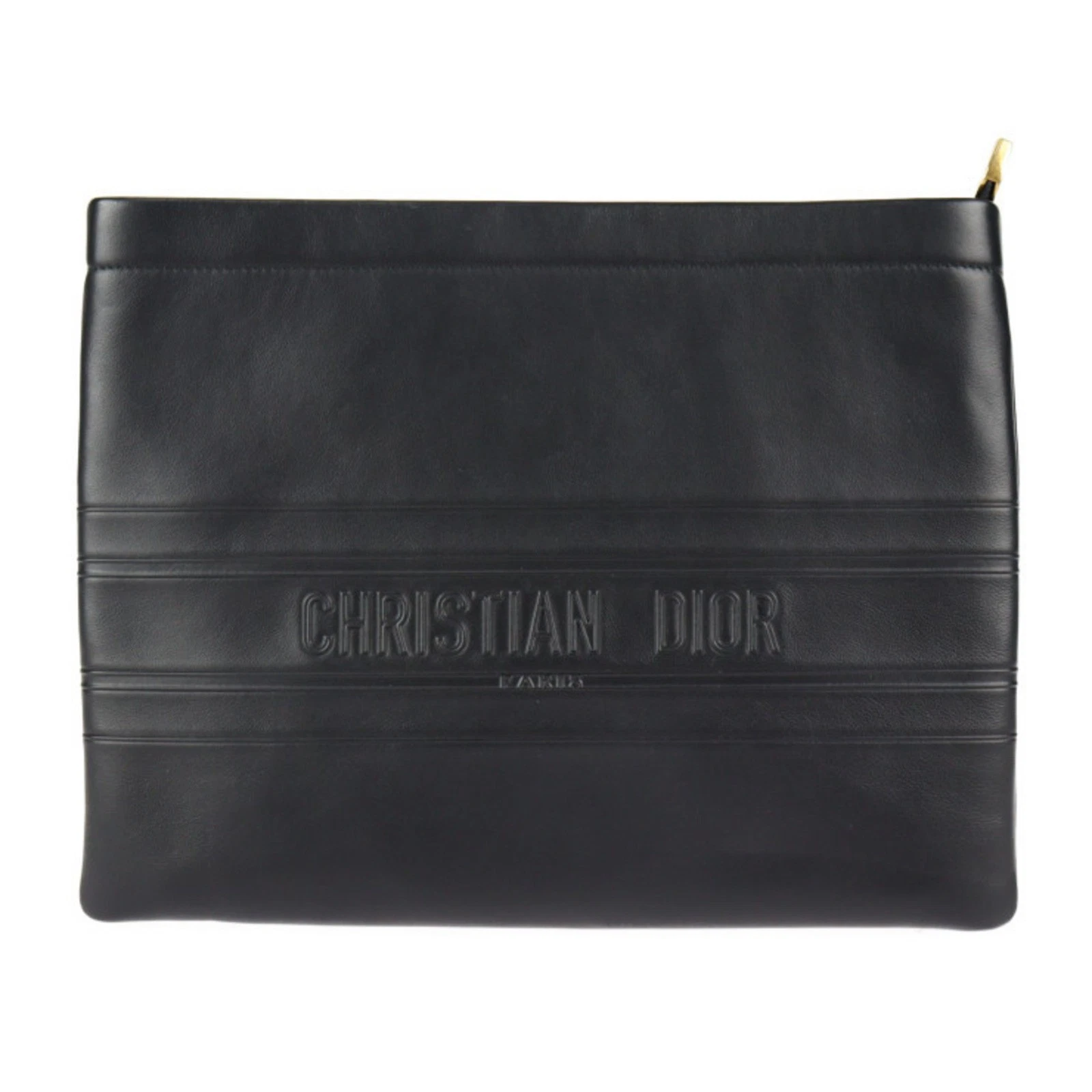 Sac pochette Dior en cuir noir authentique