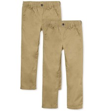 The Children's Place Boys Uniform Stretch Pull On Straight Chino Pants 2-Pack