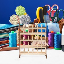 Thread Storage Rack for Sewing Quilting Embroidery Spools Wooden Holder