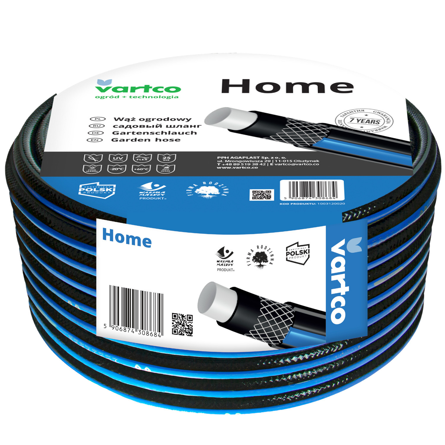 Tuyau arrosage Vartco Home 50m en 1/2 pouce pour entretien du jardin