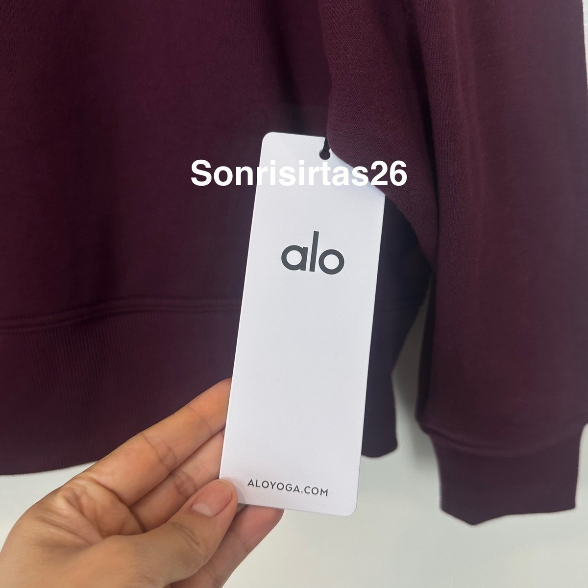 Alo Yoga Hazy Mock Neck Pullover - Burgundy Size XS Sold Out