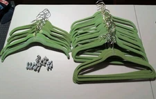 32 Joy Mangano JM HSN Huggable Hangers Shirts Pants Green Plus 8 Clips