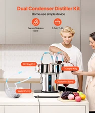 Premium 3-Gal Moonshine Still Alcohol Distiller with Thumper Keg & 8W Water Pump