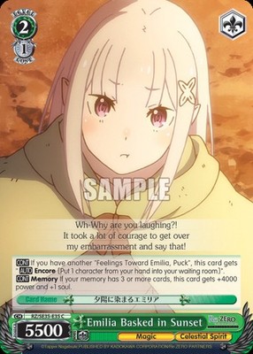 Emilia Basked in Sunset - RZ/SE35-E35 - C Near Mint Weiss Schwarz Re:Zero - The 