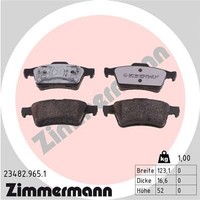 Hinterachse Zimmermann 23482.965.1 Bremsbelagsatz, Scheibenbremse FüR Nissan,Ren