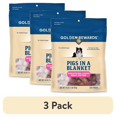 (3 pack Pigs in a Blanket Chicken & Pork Sausage Dog Treats 16 oz