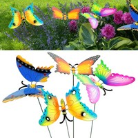 4X Gartenstecker Schmetterling H60 Beetstecker Blumentopf Gartendeko Balkon