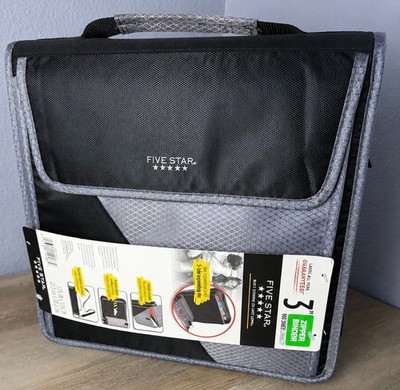 Mead Five Star 3'' Zipper Binder 3-Ring with 5-Tab Expanding File Organizer
