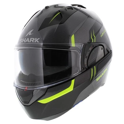 Shark EVO ES Kryd Anthracite Noir Jaune - Casque de moto modulable à rabat - Photo 1/4