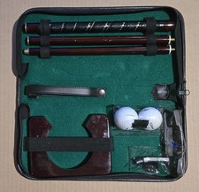Portable Golf Putting Set Wood Putter Travel Practice Kit Case Ball Office Qwest
