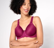 Breezies Natural Curves Full Coverage Contour Underwire Bra Berry C/34 New