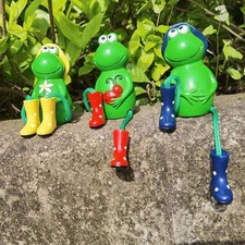 Gartenfrosch Figuren Deko Harz Tier Gartendeko Balkon Teich Blumen