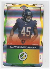 #139 2025 UNO Elite Foil GREEN YELLOW Amen Ogbongbemiga Chicago Bears