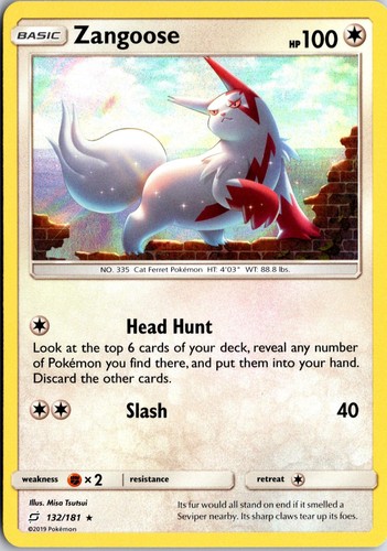 Zangoose 132/181 Holo R Team Up Pokemon Holo NM/M