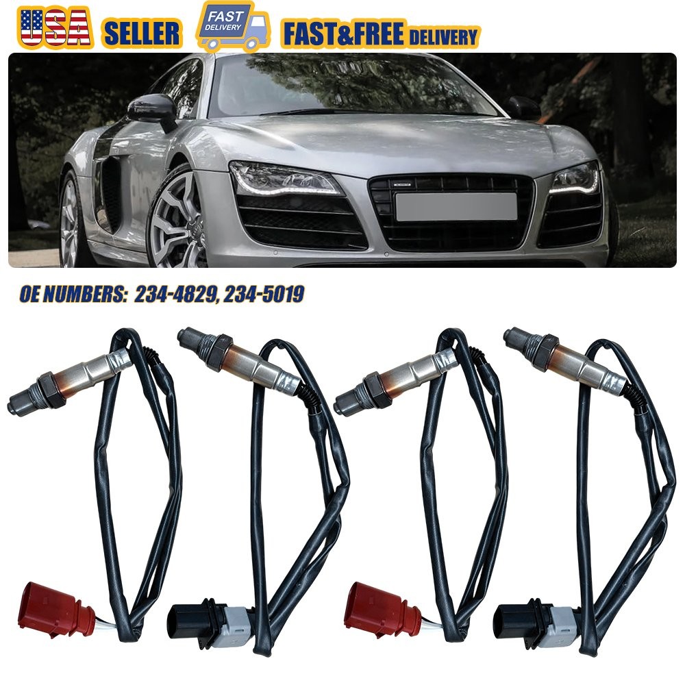 4X Up+Downstream Oxygen O2 Sensor#234-4829/234-5019 For Audi R8/Volkswagen A4 A3