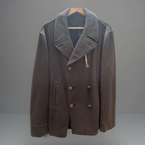 Camplin Men's Original Royal Navy Wool Pea Coat Size 42 L Grey Double Breasted - product listing photo