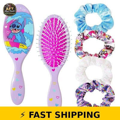 Luv Her Stitch Hair Brush & 4 Scrunchies Set for Girls