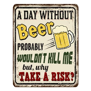 Man Cave Beer Pint Bar Clock Served Daily Save Water Retro Self Adhesive Sticker