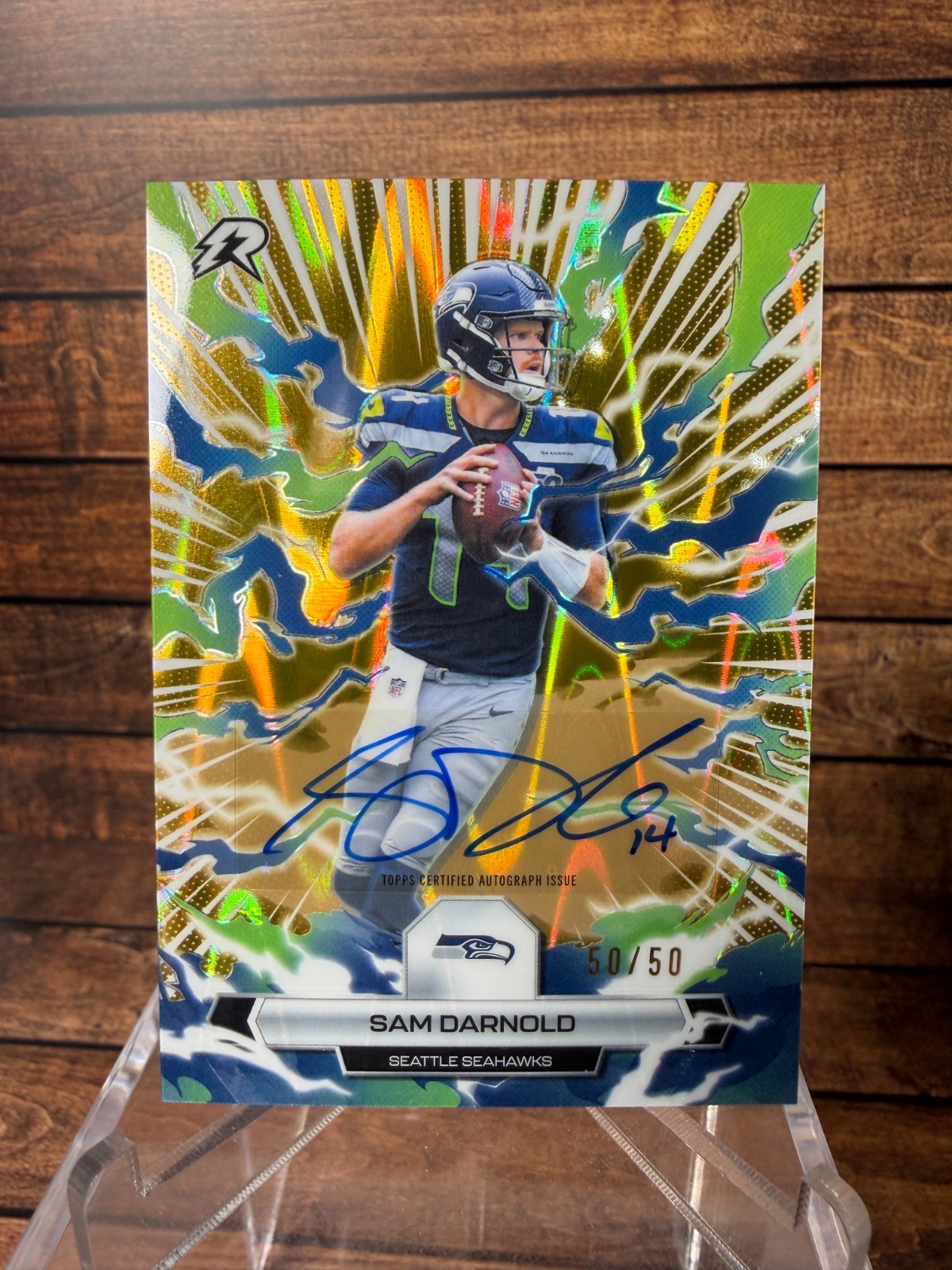 2026 Topps Resurgence Sam Darnold Auto Gold Power Surge /50 #90