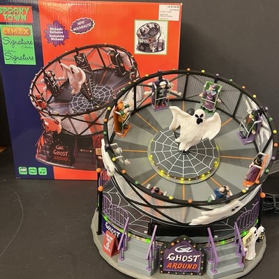 Lemax Spooky Town Carnival Ride Ghost Around Lights, Sound, Motion Working