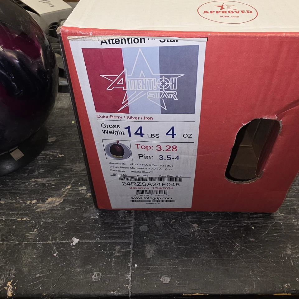 Bola de boliche Roto Grip Attention Star 1ª CALIDAD 14 LB.   ¡NUEVO EN CAJA!    Foto 2 de 4