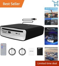 External Car CD Player Portable AUX USB Remote Shockproof for Vehicle, Laptop