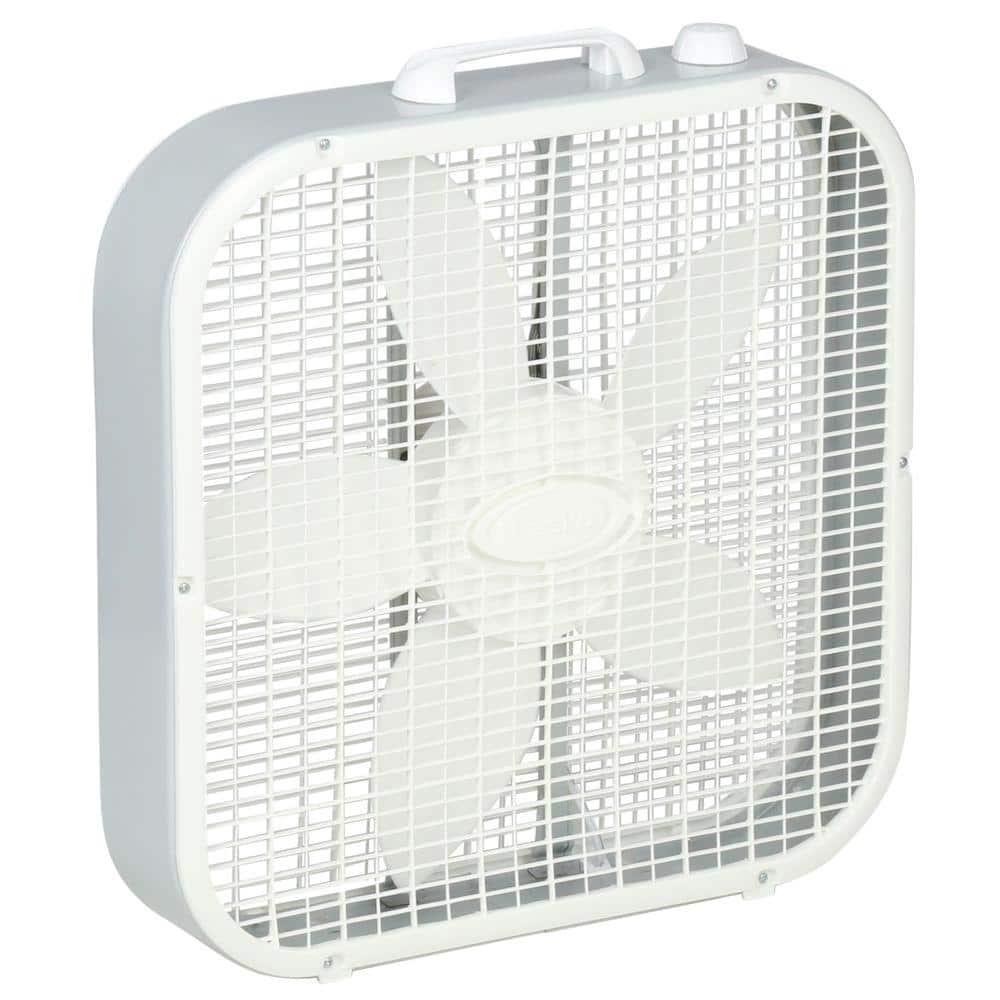 Lasko Energy Efficient 20 in. 3 Speed White Box Fan with Built-In