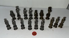 Vintage Florentine Solid Metal Chess Pieces Made in Italy Italfama Renaissance
