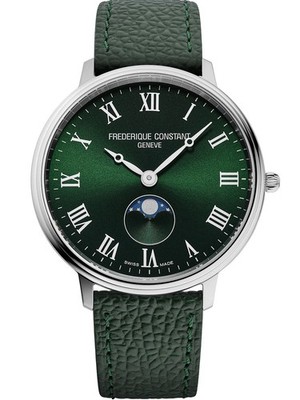 Frederique Constant FC-206RGR3S6 Classic Moonphase 38mm 5ATM Quarz Herren Grü...