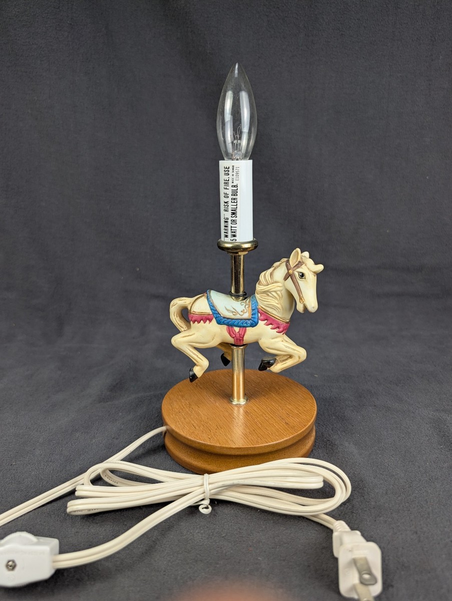 VINTAGE APSIT BROS. OF CALIFORNIA CAROUSEL HORSE TABLE LAMP - RARE