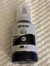 EPSON 502 Ink Bottle Exp 2023  127ml  Black - Genuine Sealed 