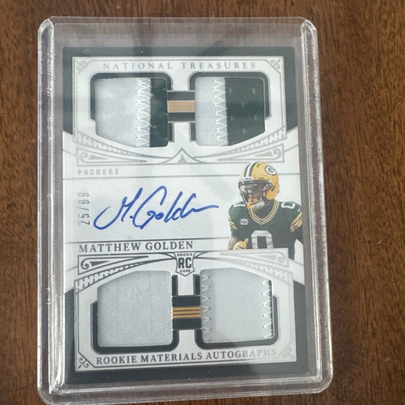 2025 National Treasures Rookie Quad Patch Auto Matthew Golden #RMAQ-MGN /99 RPA