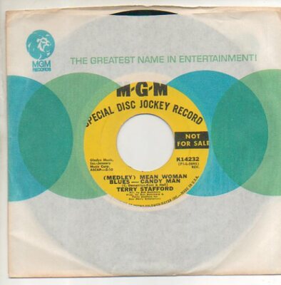 TERRY STAFFORD 45 RPM Promo Record  MEDLEY: MEAN WOMAN BLUES / CANDY MAN