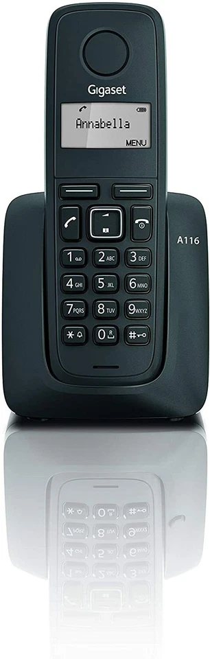 Gigaset A116 Telefono Fisso Casa Senza Fili Cordless Ufficio Portatile DECT Nero - Immagine 4 di 4