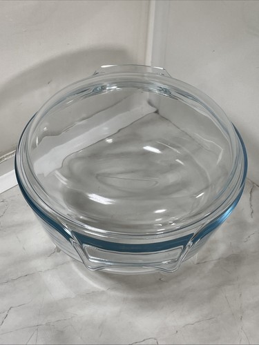 "Cazuela redonda Pyrex grande con tapa microondas y horno vidrio a prueba de horno 8,5""x3""" - Imagen 6 de 13