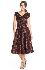 NEW TRACY REESE Embellished Off the Shoulder Fit & Flare DRESS SIZE 4  $1078 