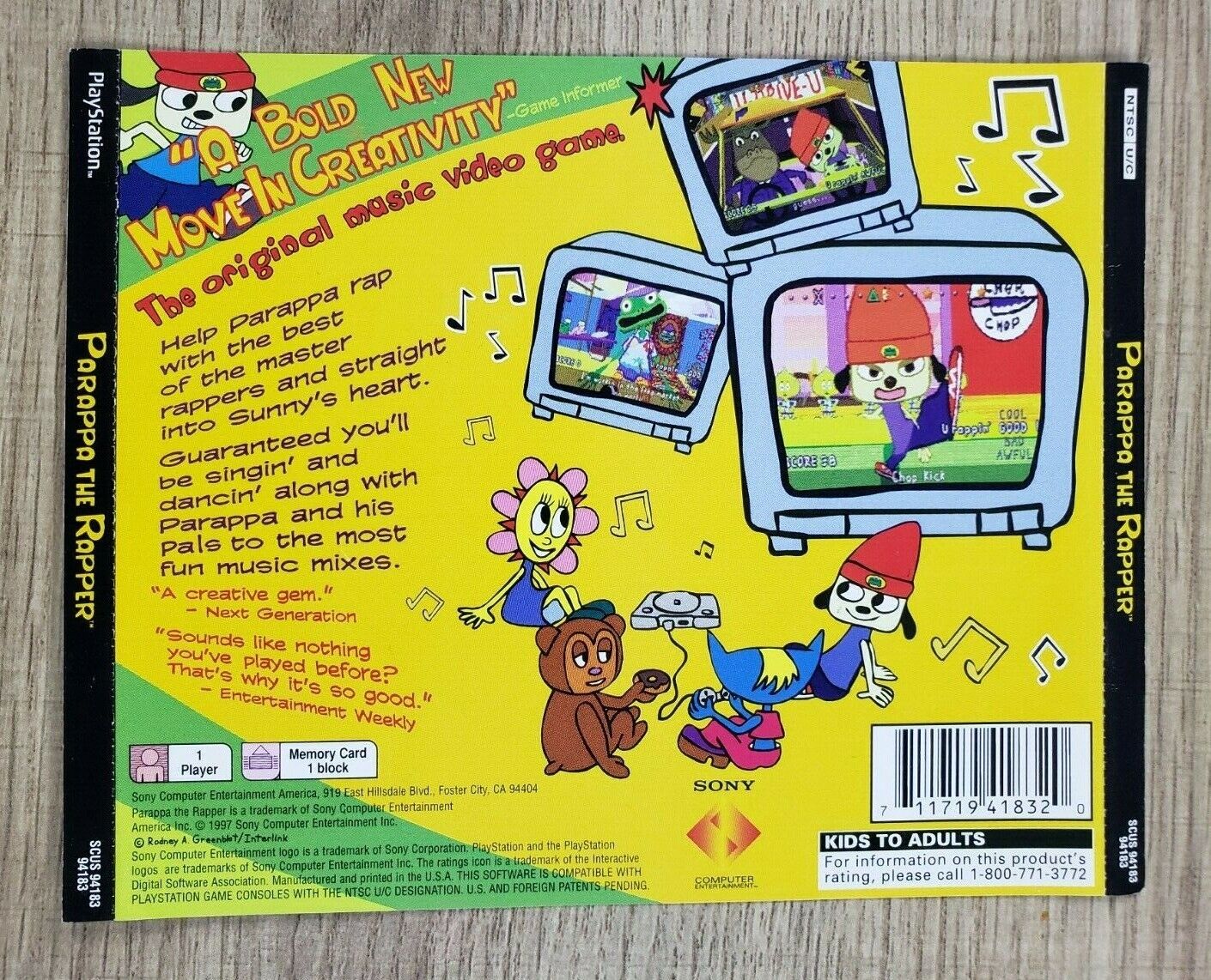 Parappa The Rapper PSP MANUAL ONLY Authentic