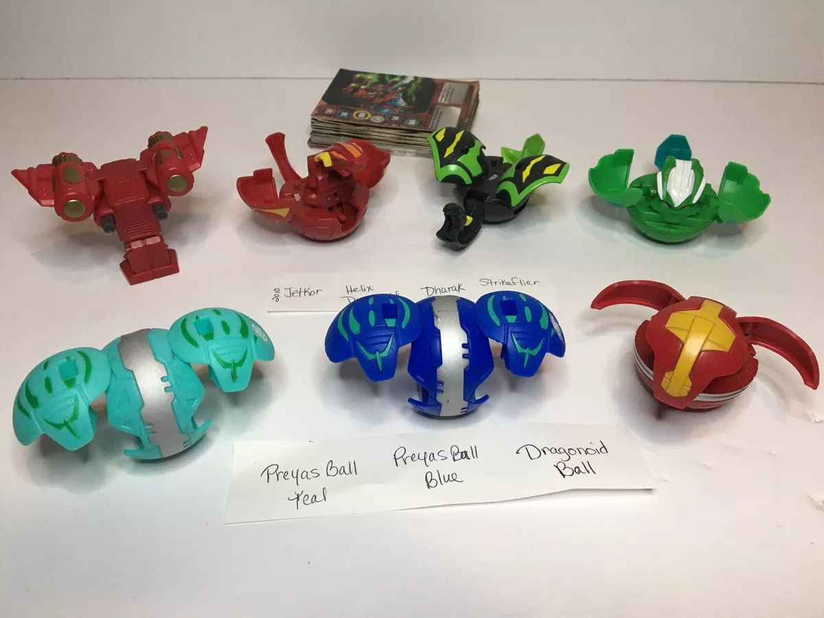 2010 Bakugan Battle Brawlers 7 Different Figures -Rare- PLUS 20 Card LOT