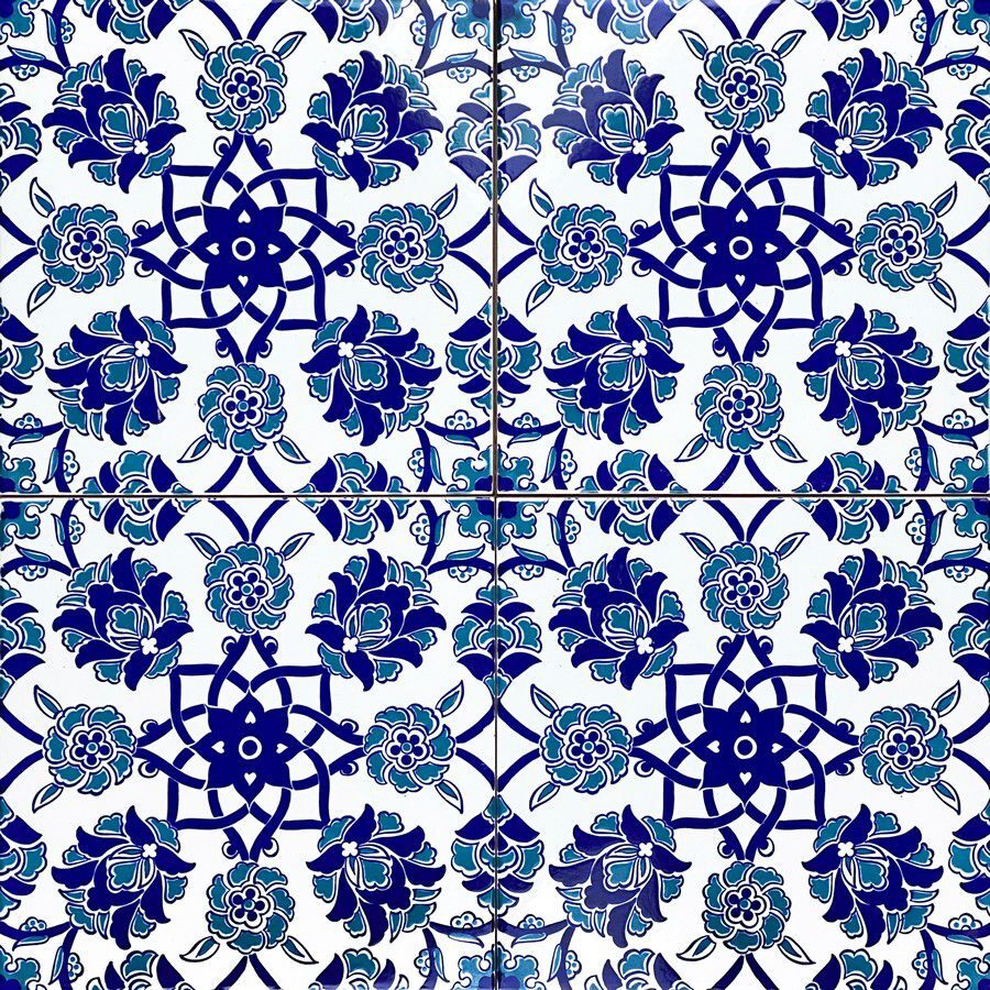 Wall Ceramic Tiles with Pattern Iznik 8x8 Colorful Turkish 12pcs