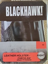 Blackhawk Glock 17, 19, 2 black Check Six 03 waist or back carry holster RH