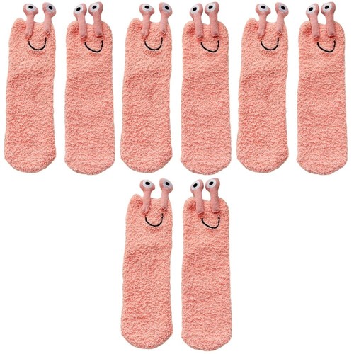 4 Pairs Coral Fleece Socks Fuzzy Slipper for Women Warm Miss - 第 10/12 張圖片