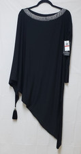 Coldesina Women’s XS Black Fringe Tassel Boho Party Mini Dress NWT