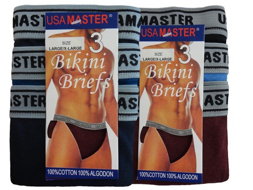 6 PACK MEN'S BRIEF BIKINI 100% BREATHABLE COTTON SEXY UNDERWEAR SIZE XL 36-38 - Picture 3 of 7