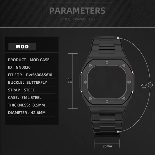 Casioak Correa Bisel Metal para DW5600 5610 Modificación Mod Kit Acero Inoxidable B - Imagen 4 de 23