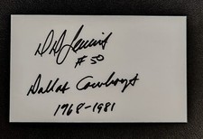 D. D. Lewis Dallas Cowboys Signed 3x5 Index Card Authentic Autograph 