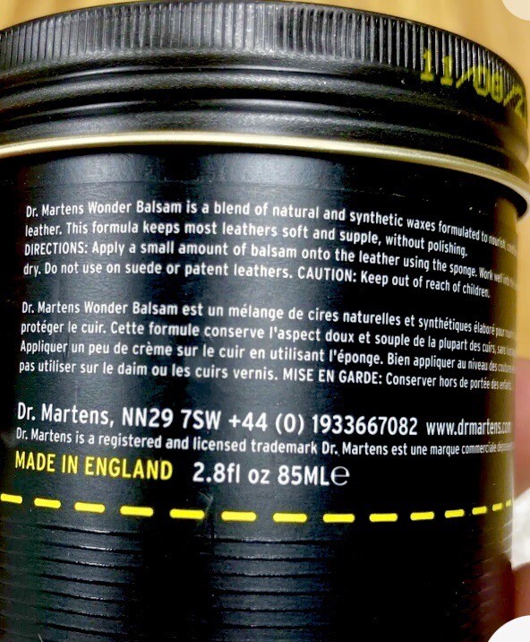 Dr Martens Wonder Balsam Shoe Polish Doctor Martens Tin Can 85ml  ENGLAND