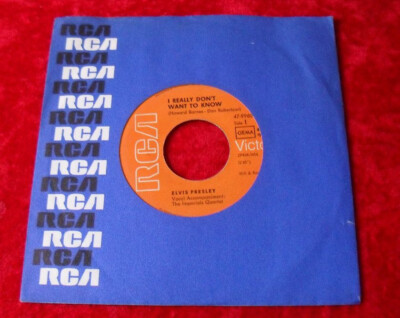 Single 7'' Elvis Presley - I really don't want to know / There goes my everything