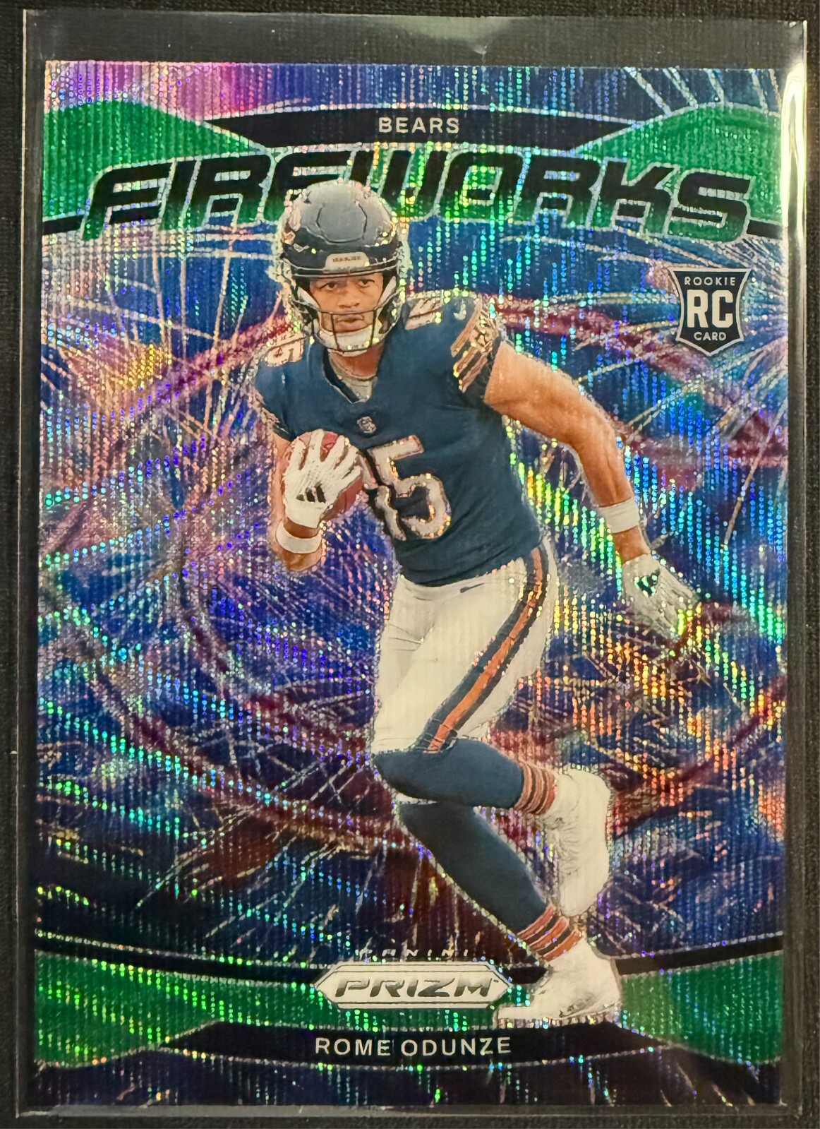 2024 Prizm Rome Odunze Fireworks RC Green Ice Rookie #19 Bears