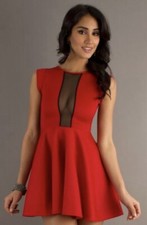 Guess A Line See Through Back Red Dress Women’s Size XS Y2K